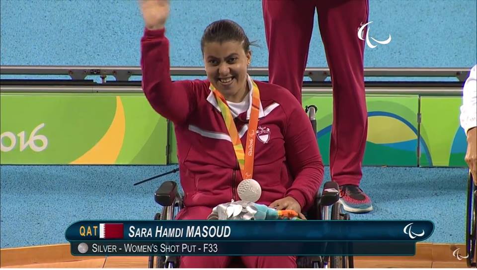 سارة مسعود قطر ألعاب القوى الميدالية الفضية مسابقة دفع الجلة