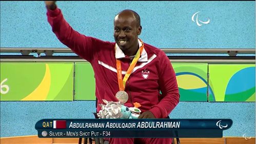 عبد الرحمن عبد القادر قطر الميدالية الفضية ألعاب القوى مسابقة دفع الجلة